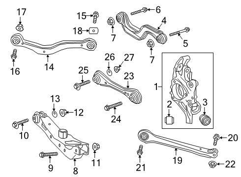 2021 Chevy Blazer Rear Suspension Components, Lower Control Arm, Ride Control, Stabilizer Bar Diagram