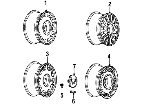 1997 Cadillac DeVille Wheels, Covers & Trim Diagram