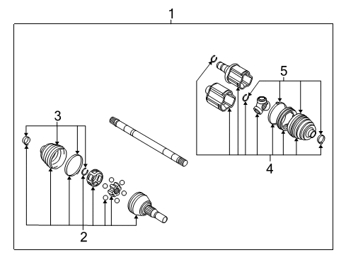2014 Cadillac CTS Drive Axles - Front Diagram
