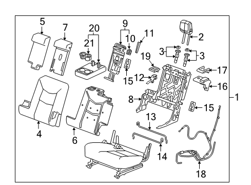 2021 Cadillac XT5 Seat Back Pad, Rear Diagram for 84683013