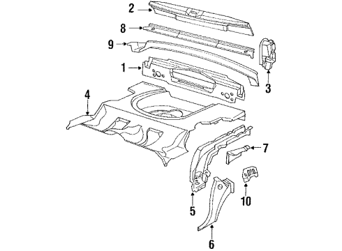 1989 Chevy Cavalier Rear Body Panel Diagram for 22539542