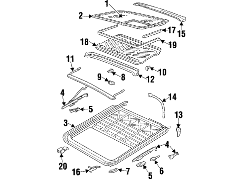 2001 Cadillac Catera Cable & Guide Diagram for 90414508