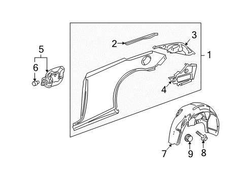 2007 Pontiac G6 Quarter Panel & Components Diagram
