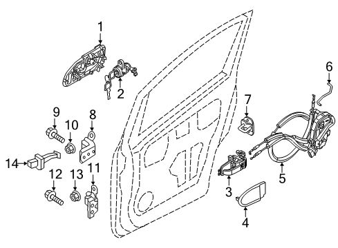 2016 Chevy City Express Handle, Inside, Driver Side Diagram for 19316872