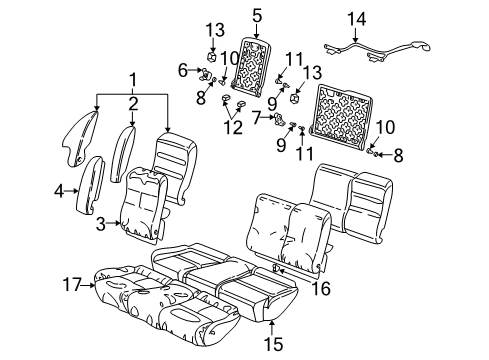 2004 Oldsmobile Alero Rear Seat Components Diagram