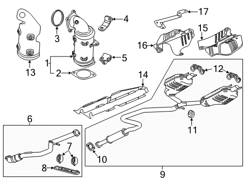 2018 Buick Regal Sportback Catalytic Converter Lower Bracket Diagram for 12672003