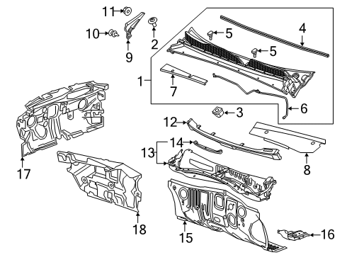 2024 Cadillac XT4 Cowl Diagram