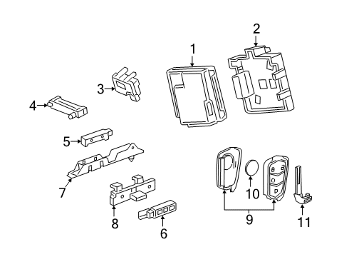 2022 Cadillac XT4 Anti-Theft Components Diagram