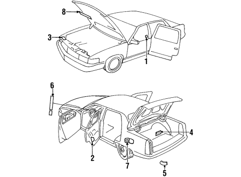 1993 Cadillac Seville Information Labels Diagram