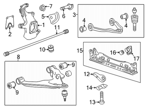 2022 Chevy Silverado 2500 HD Torsion Bar, Front Passenger Side Diagram for 84745479