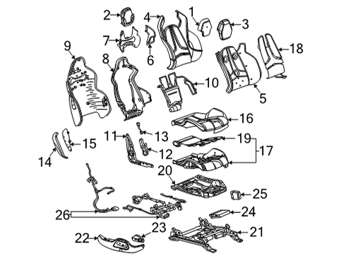 2021 Chevy Corvette Passenger Seat Components Diagram