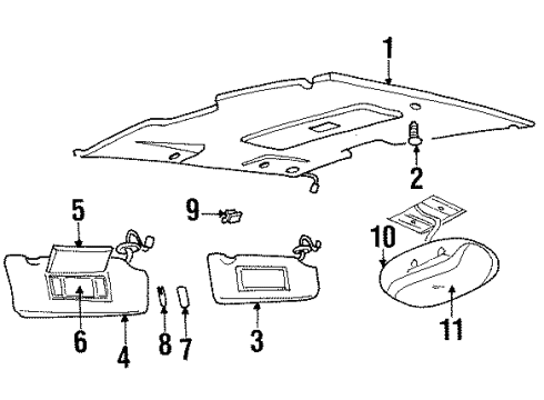 1996 Chevy Lumina Interior Trim - Roof Diagram
