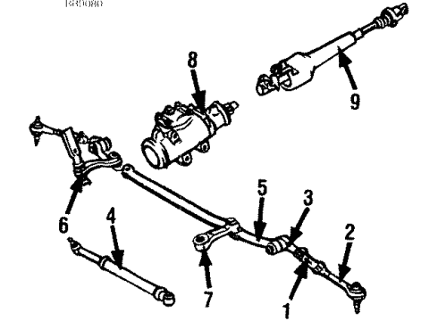 1985 Cadillac Eldorado P/S Pump & Hoses, Steering Gear & Linkage Diagram