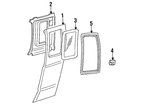 1987 Chevy S10 Reveal Molding Seal, Passenger Side Diagram for 14060442