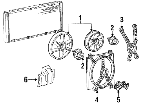 1997 Oldsmobile 88 Cooling System, Radiator, Water Pump, Cooling Fan Diagram