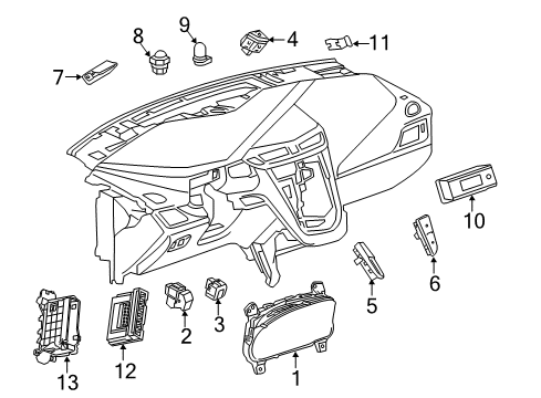 2015 Cadillac ELR A/C & Heater Control Units Diagram