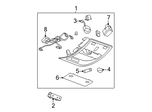 2008 Cadillac Escalade ESV Overhead Console Diagram