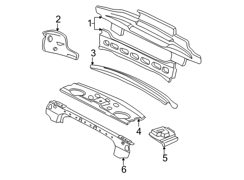 2004 Oldsmobile Alero Rear Body Panel Diagram for 88956333