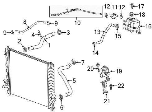 2022 Chevy Traverse Radiator & Components Diagram