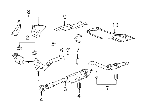2011 GMC Sierra 1500 Exhaust Components Diagram