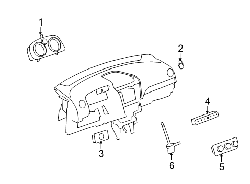 2008 Saturn Vue Instrument Cluster, Silver Diagram for 20872431