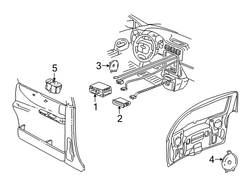 1999 Pontiac Montana Front Driver Speaker Diagram for 16186421
