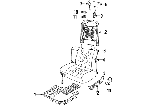 1996 Cadillac DeVille Side Trim, Driver Side Diagram for 16733731