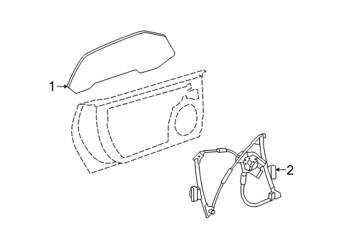 2011 Chevy Corvette Door - Glass & Hardware Diagram