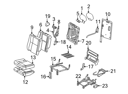 2006 Saturn Relay Rear Seat Components Diagram