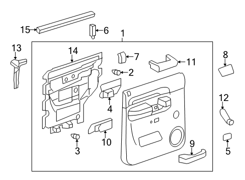 2014 GMC Sierra 3500 HD Interior Trim - Rear Door Diagram