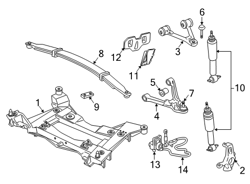 1998 Chevy Corvette Upper Control Arm, Passenger Side Diagram for 10356438