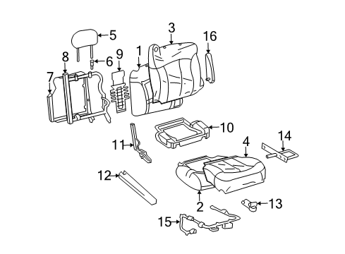2005 Hummer H2 Front Seat Components Diagram