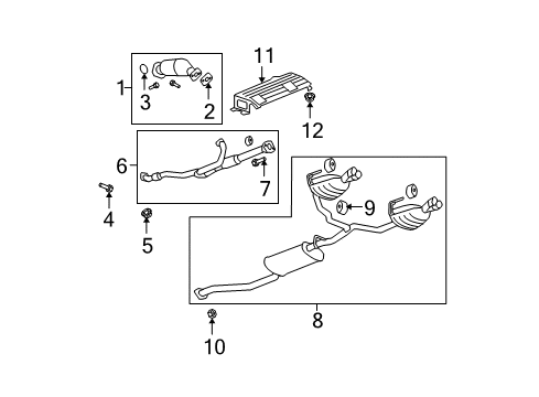 2008 GMC Acadia Exhaust Components Diagram