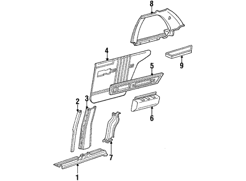 1987 Oldsmobile Delta 88 Armrest Base Diagram for 20691922
