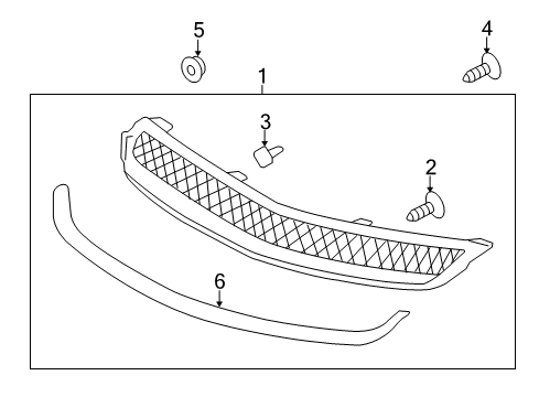 2012 Chevy Captiva Sport Front Bumper - Grille & Components Diagram 2 - Thumbnail