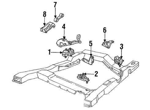 1986 Oldsmobile Cutlass Ciera Engine & Trans Mounting Diagram