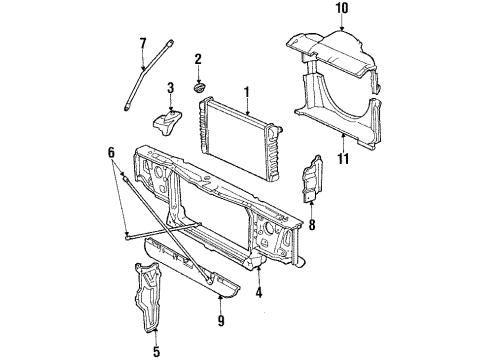 1986 Oldsmobile Custom Cruiser Radiator & Components, Cooling Fan Diagram