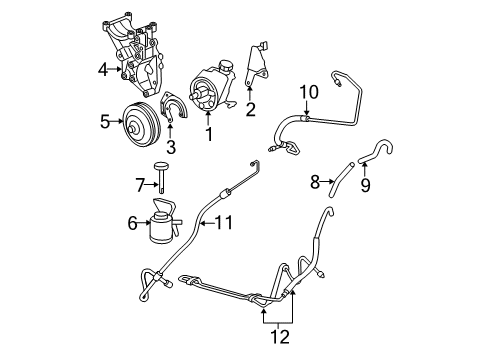 2007 Chevy Express 3500 P/S Pump & Hoses, Steering Gear & Linkage Diagram
