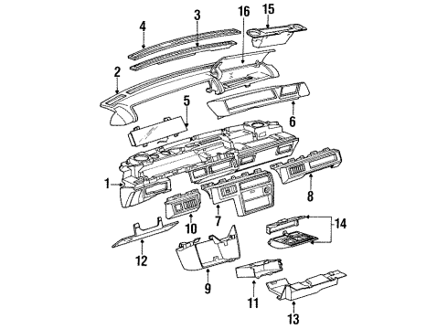 1993 Oldsmobile Cutlass Supreme Cluster Panel Diagram for 16170033