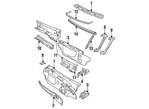 1995 Oldsmobile 98 Cowl Diagram