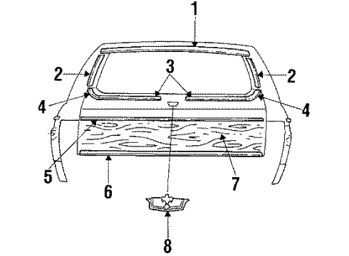 1987 Chevy Caprice Nameplate, Rear Diagram for 20606499
