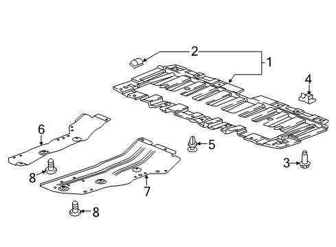 2018 Chevy Cruze Splash Shield, Front Inner Passenger Side Diagram for 39026302