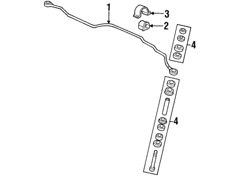 1999 Oldsmobile Cutlass Stabilizer Bar & Components - Front Diagram