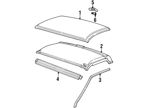 1990 Chevy C3500 Roof & Components Diagram