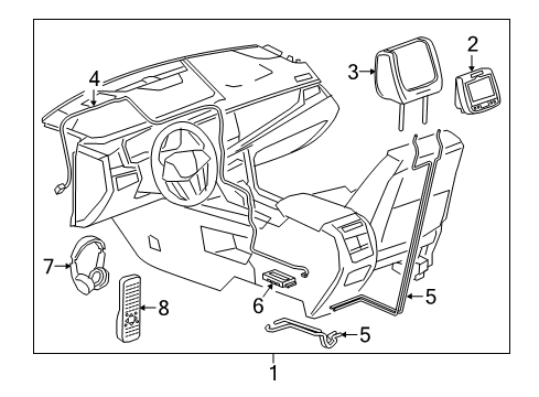 2018 Cadillac XT5 Entertainment System Components Diagram