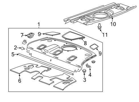 2017 Cadillac ATS Interior Trim - Rear Body Diagram 3 - Thumbnail