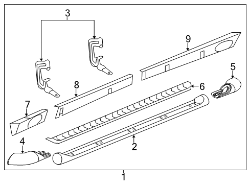2008 Cadillac Escalade ESV Running Board Diagram
