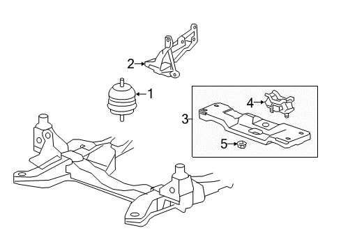 2011 Cadillac CTS Engine & Trans Mounting Diagram