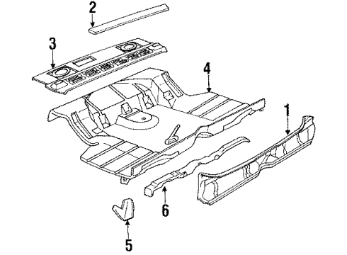 1985 Cadillac Fleetwood Rear Body Panel Diagram for 20220000