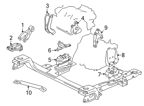 2006 Chevy Uplander Engine & Trans Mounting Diagram